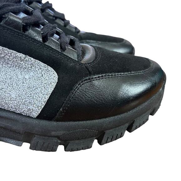 Sesto Meucci Womens Black Gray Lace Up Sneakers Athletic Leather Shoes sz 38 7.5 - Picture 13 of 16